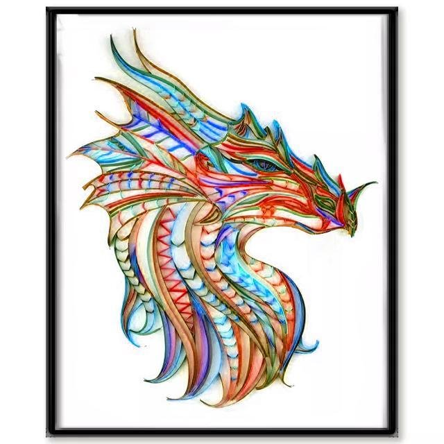 JEFFQUILLING™-JEFFQUILLING™ Paper Filigree painting Kit - Dragon