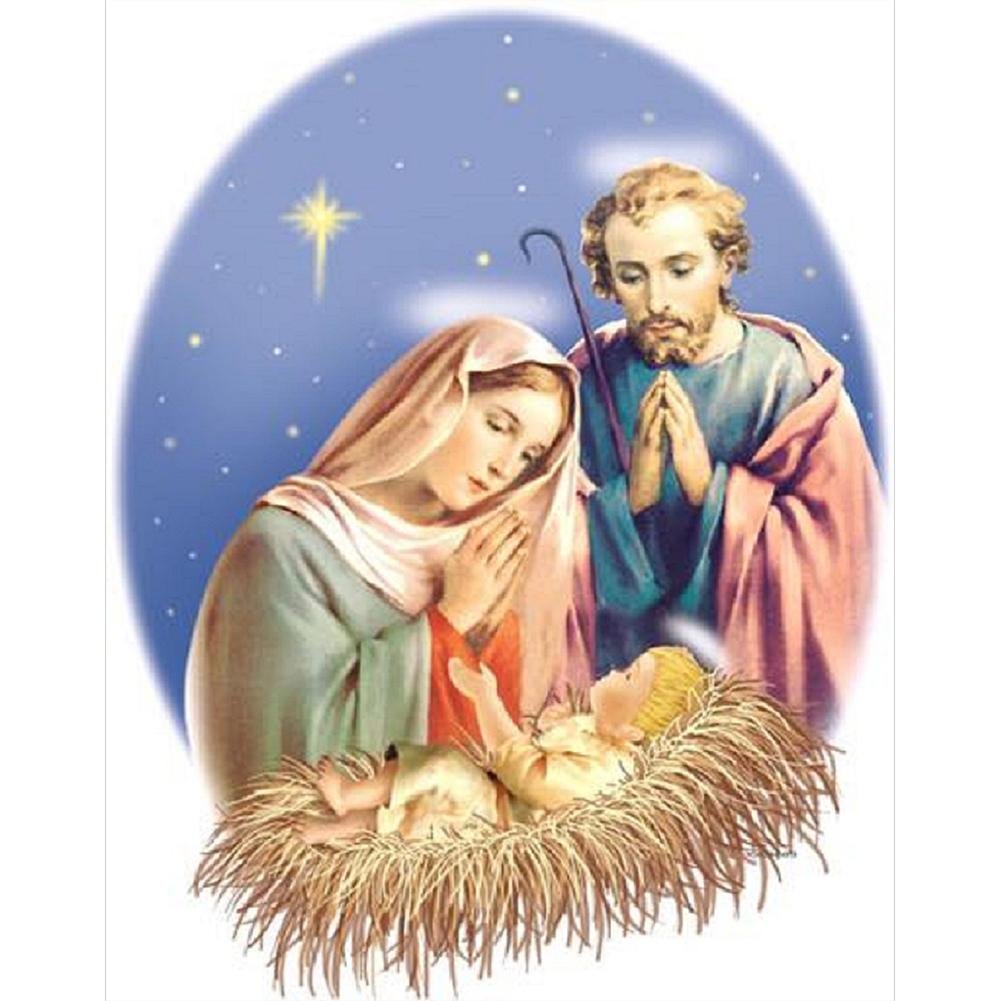 Peinture de diamant - ronde complète - naissance de Jésus
