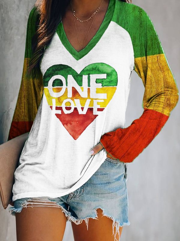 BrosWear Women's One Love Black Pride Colorblock T Shirt