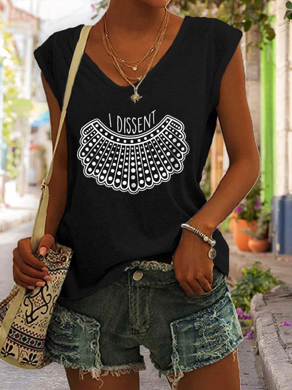 Casual Letter Print Sleeveless Tank Top