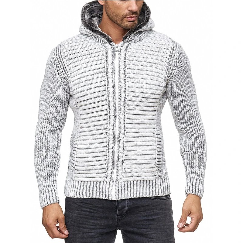Men's High Neck Hooded Knitted Top-Corachic