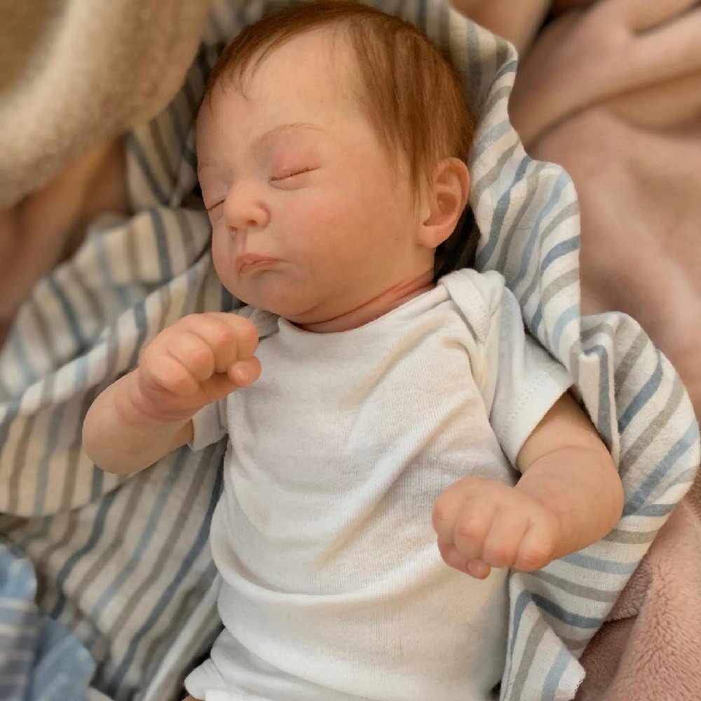 17" Lifelike Handmade Asleep Reborn Baby Boy Stanley,Gift for Kids