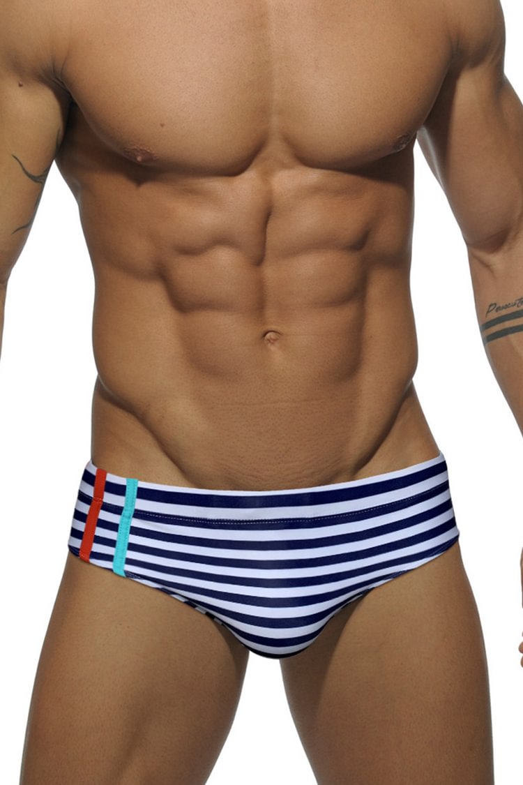 Tiboyz Men's Fashion Stretch Striped Swim Briefs