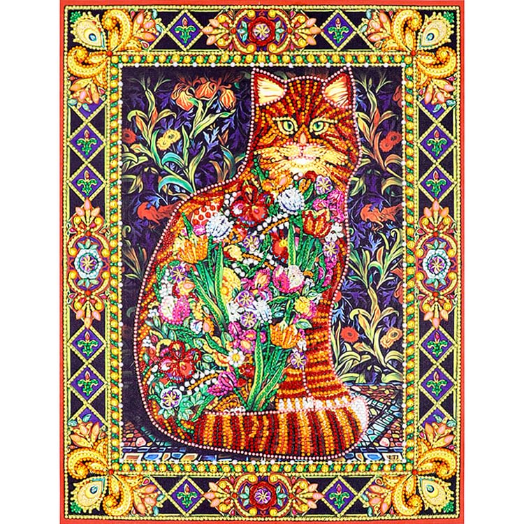 Cat - Special Shaped Diamond Painting - 50*40CM