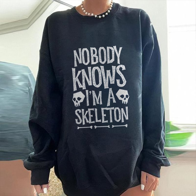 Minnieskull Knows I'm A Skeleton Skull Women's Cozy Loose Sweatshirt - Minnieskull
