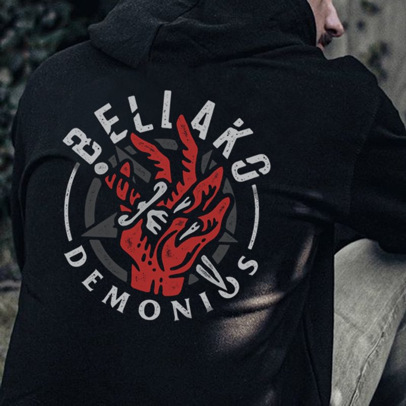 Bellako Demonios Printed Men's Casual Hoodie - Krazyskull