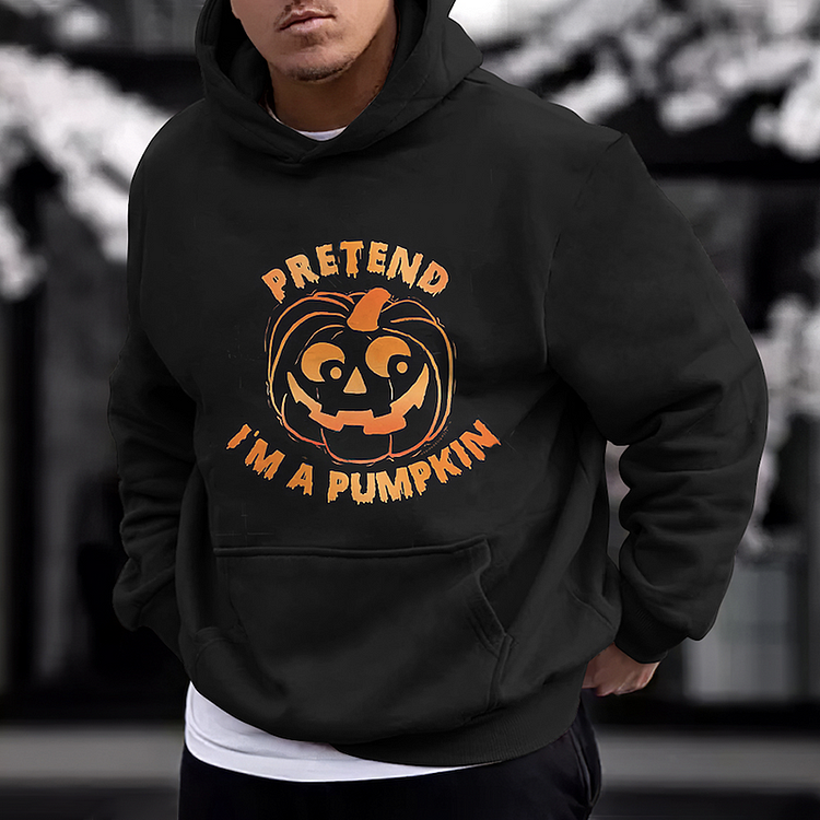 BrosWear Men's Halloween Pumpkin Loose Hoodie