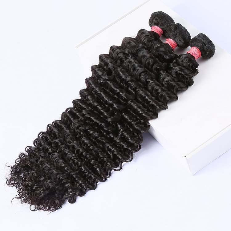 1 PC Black Deep Wave Hair Bundles丨Brazilian Mature Hair、Virgin Hair、Original Hair