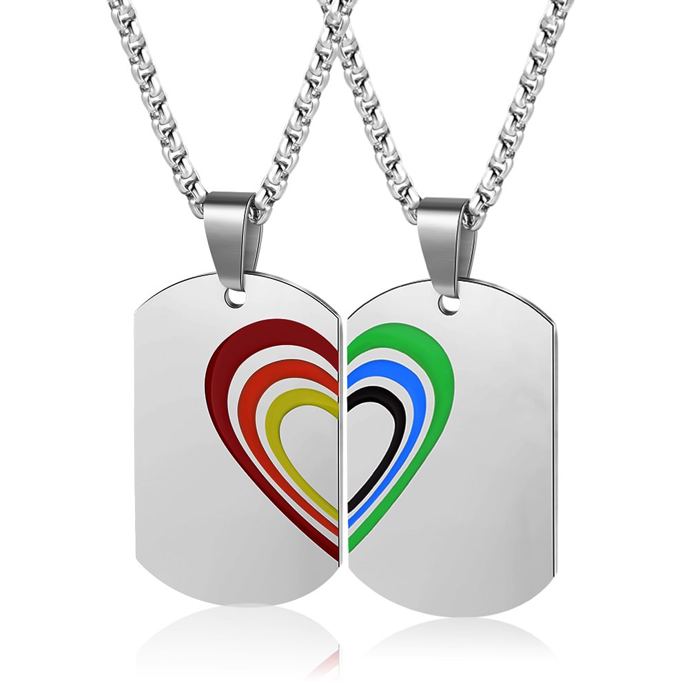 LGBT-Personalisierte Regenbogenhalskette aus Edelstahl t2 Kettenmachen