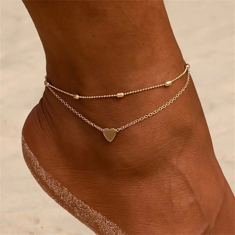 Heart Double Layer Anklet