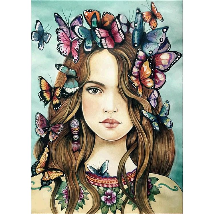 Butterfly Girl Full Drill Diamond Painting 40X30CM(Canvas) gbfke