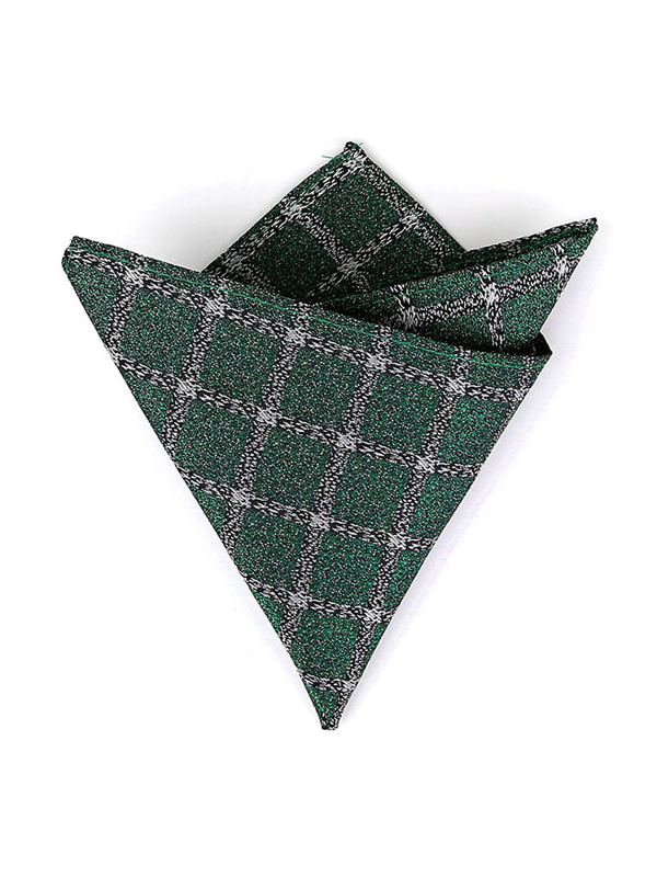 Pochette de costume en soie vert pour hommes-Soieplus