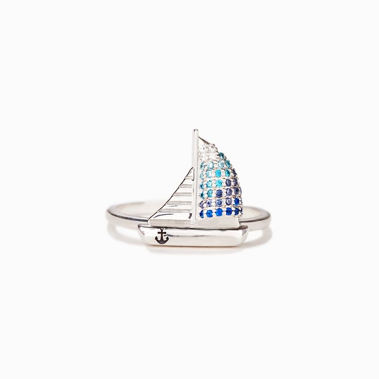 High Tide Or Low Tide Sailing Ship Ring