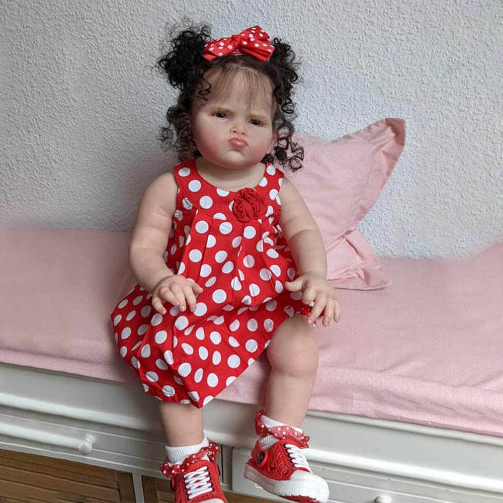 20" Real Looking Lifelike Reborn Soft Cloth Body Baby Girl Reborn Toddler Opened Eyes Doll Named Fenta