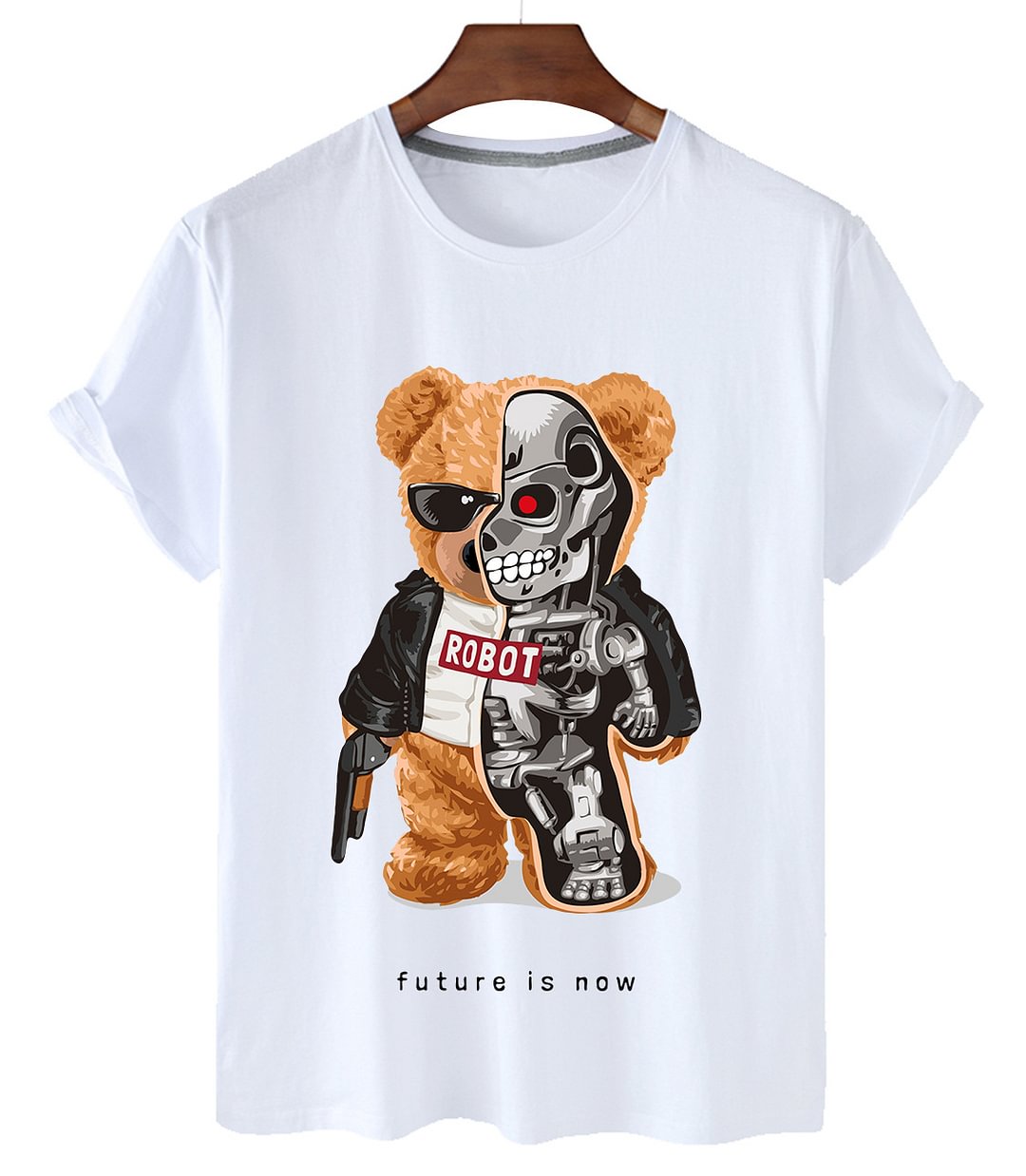 Top Machine Bear Graphic Print Casual Short-sleeved T-shirt / Techwear Club / Techwear