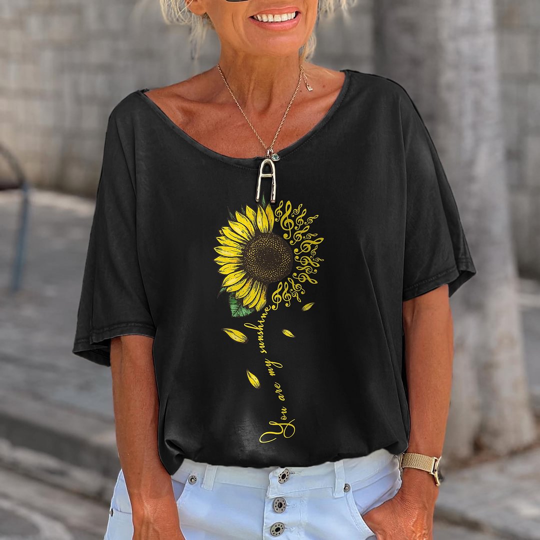 You Are My Sunshine Printed Floral T-shirt