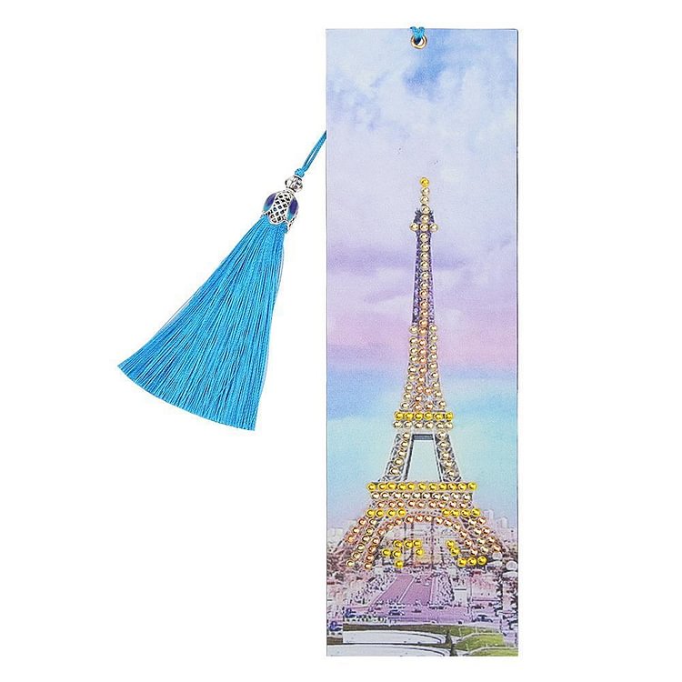 DIY Tower Special Shaped Diamond Painting Leather Tassel Bookmark Crafts
