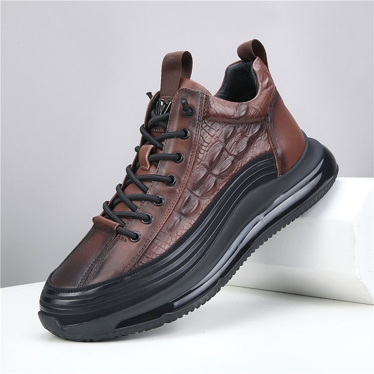 mens casual cowhide air cushion shoes