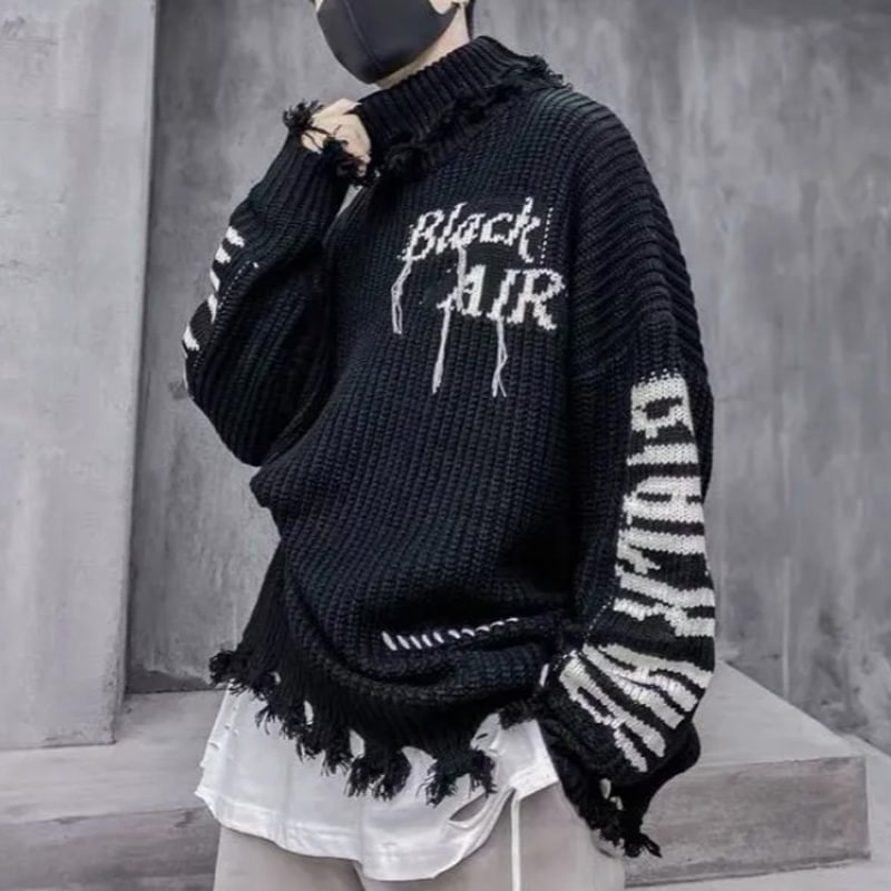 Dark Hip-hop Fur Border Alphabet Sweater