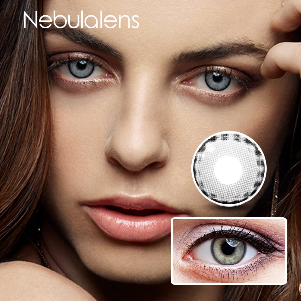 NEBULALENS Mud Ash Yearly Prescription Colored Contact Lenses NEBULALENS