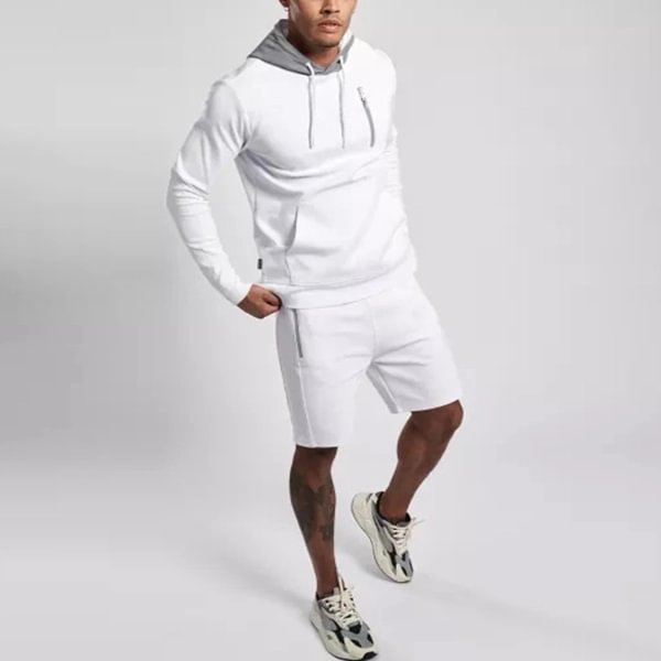 Fashion Casual Hooded Top Shorts Sports Suit 