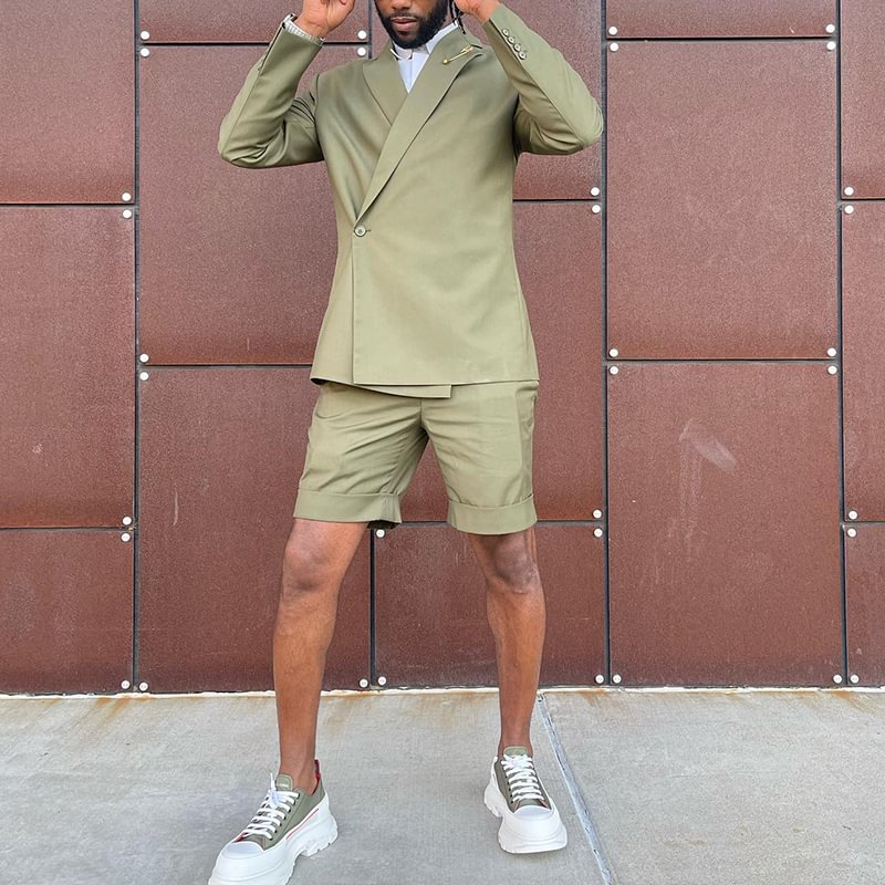 Tiboyz Stylish Outfits Pale Green Suit And Shorts Suit