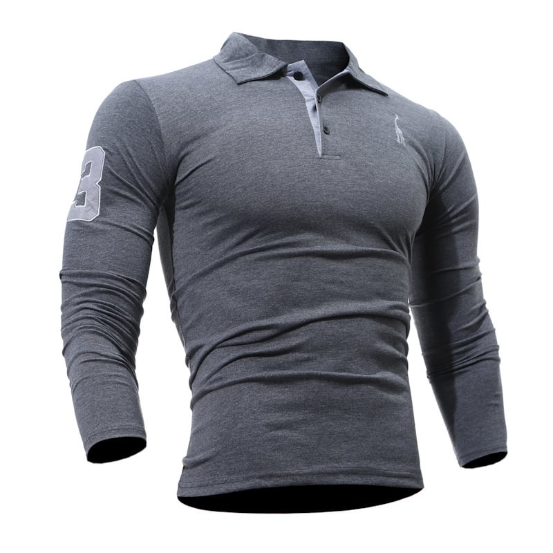 Men's Fashion Casual Lapel Long Sleeve T-Shirt / [viawink] /