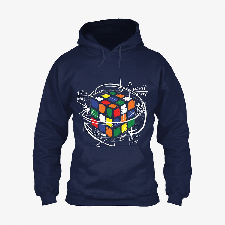 Math On Dark, Rubik Cube Classic Hoodie