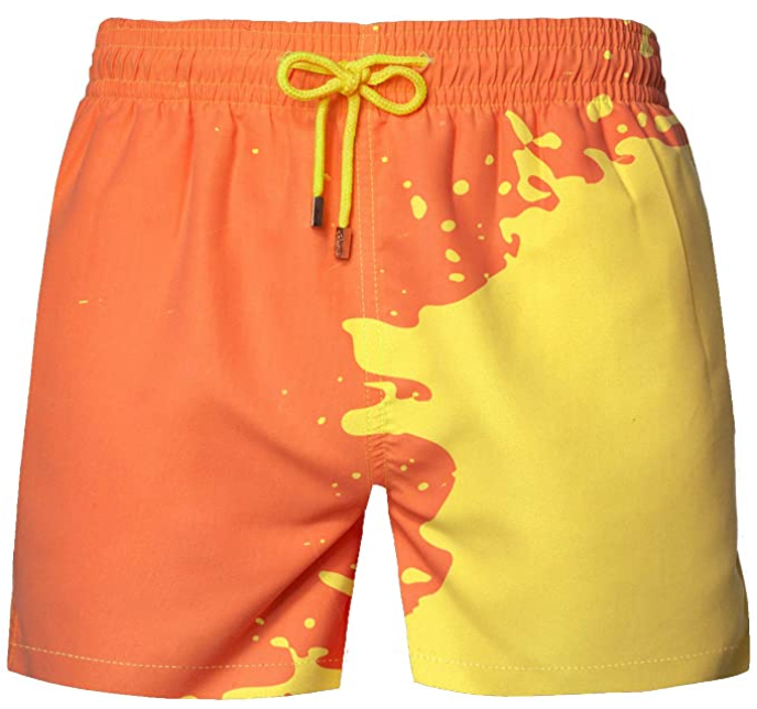Temperature Sensitive Color-Changing Men's Beach Swim Trunks Shorts、、sdecorshop