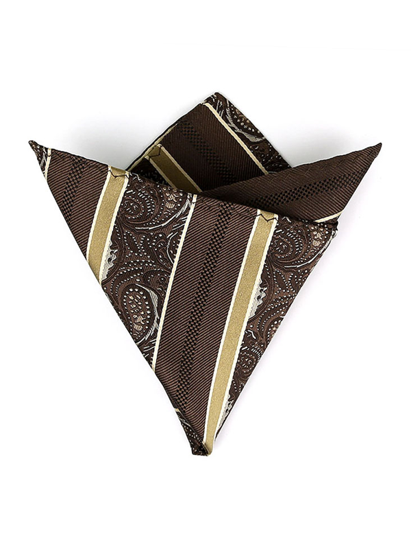 Silk Handkerchief Brown Men's Pocket Square-Real Silk Life