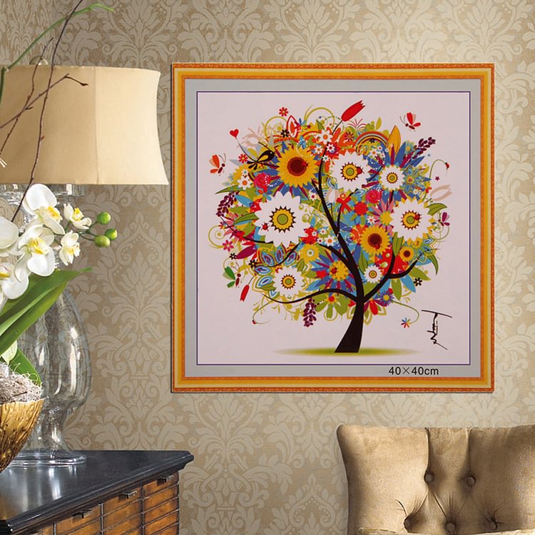 (Counted/Stamped)Four Season Tree Summer -Cross Stitch - 44X44CM