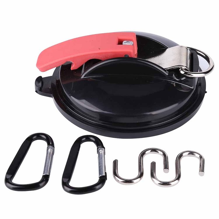 Multifunctional Heavy Duty Suction Cup Anchor with 2 Hooks 2 Carabiners