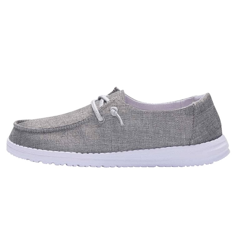 Girls Wendy Youth Canvas Sparkling Grey Casual Shoes