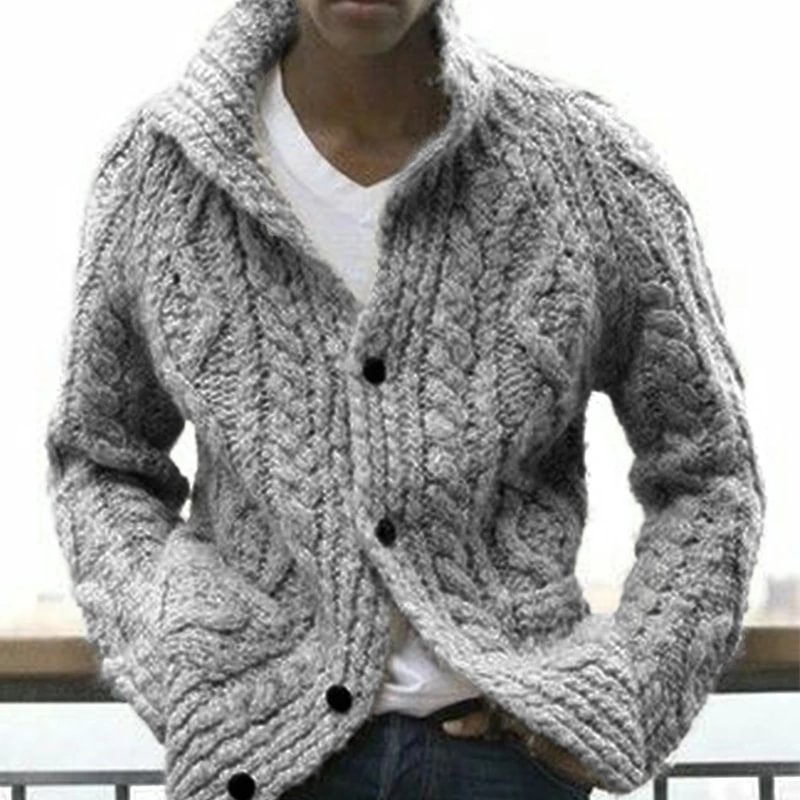 Men's Sweater Plain Knit Coat Cardigan-Corachic