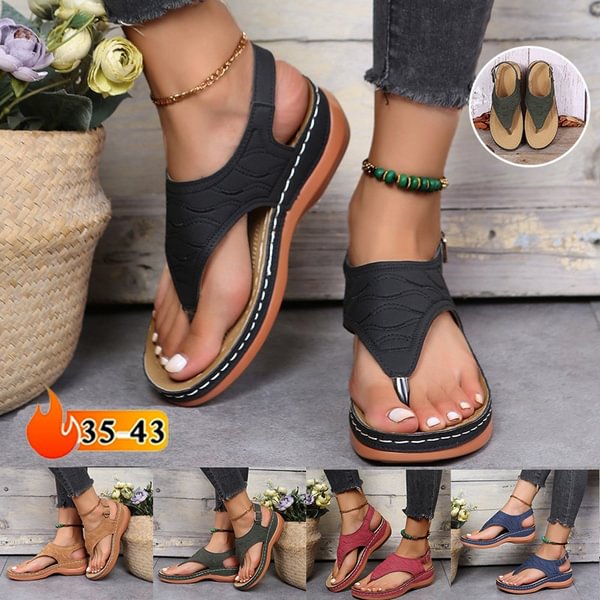 New Women Summer Shoe Platform Non-slip Sandals Women Closed Toe Wedge Sandals Ladies Light Casual Shoes Large Size 35~44