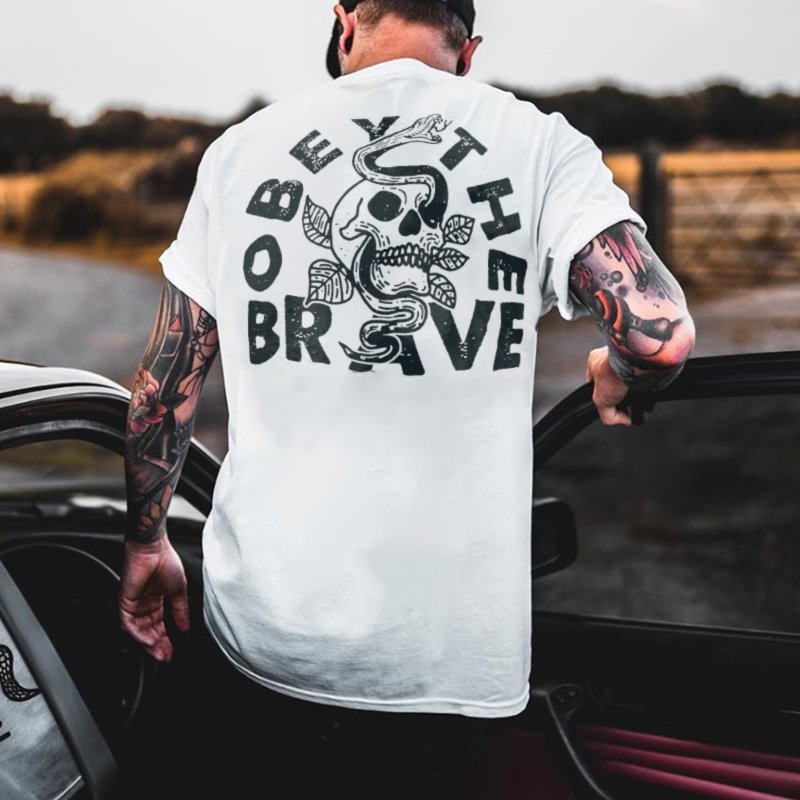 Obey The Brave Printed Casual Men's T-shirt - Krazyskull