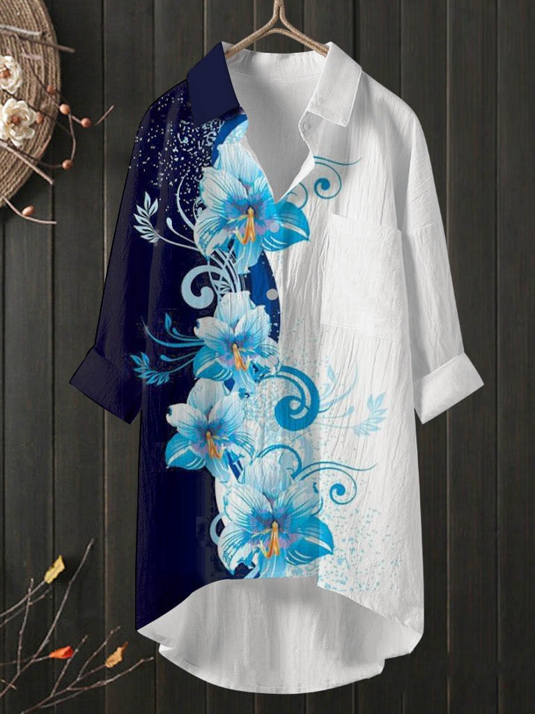 Casual Loose Floral Print Shirt