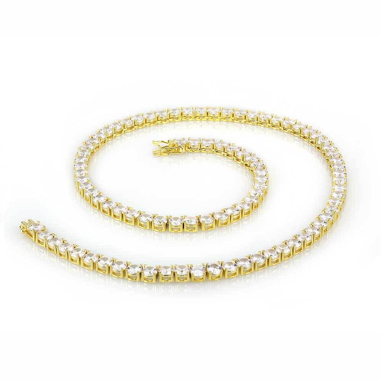 Diamond Tennis Chain Hip Hop Cubic Zirconia Diamond Necklace Bracelet for Men Women
