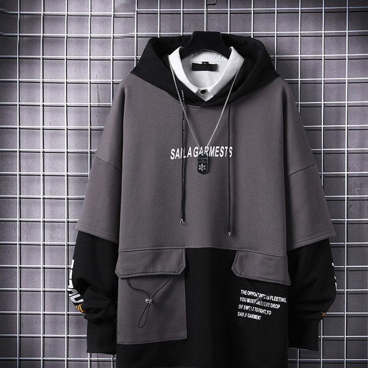 Casual Trend Stitching Hooded Sweatshirt / Techwear Club / Techwear