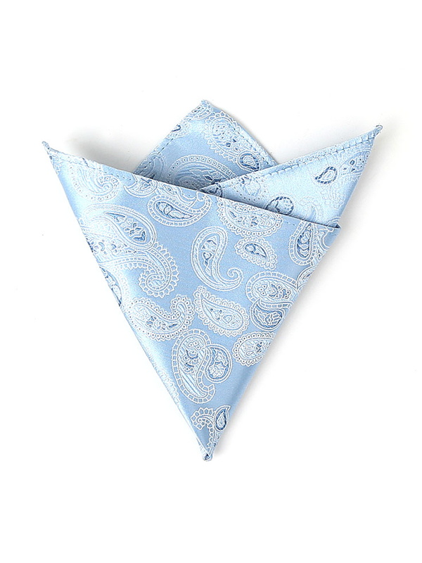 Silk Handkerchief Sky Blue Men's Pocket Square-Real Silk Life