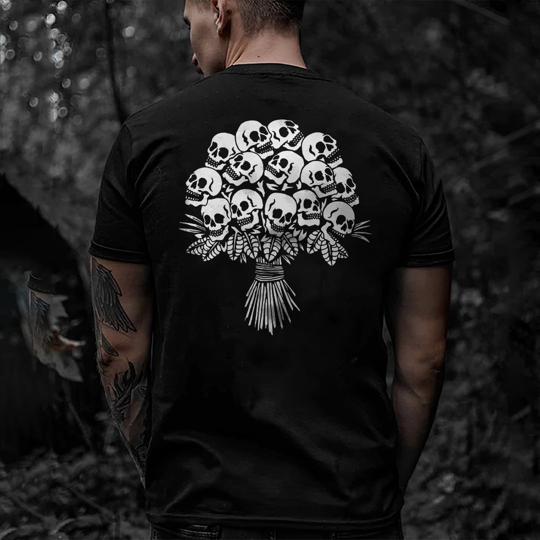 A Bouquet Of Skulls Pattern Men's T-shirt -  UPRANDY