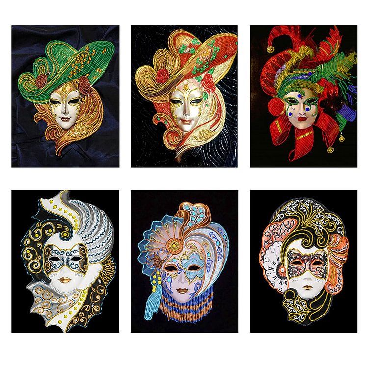 Mask Woman 30*40cm(Canvas) Special Shaped Drill Diamond Paiting gbfke