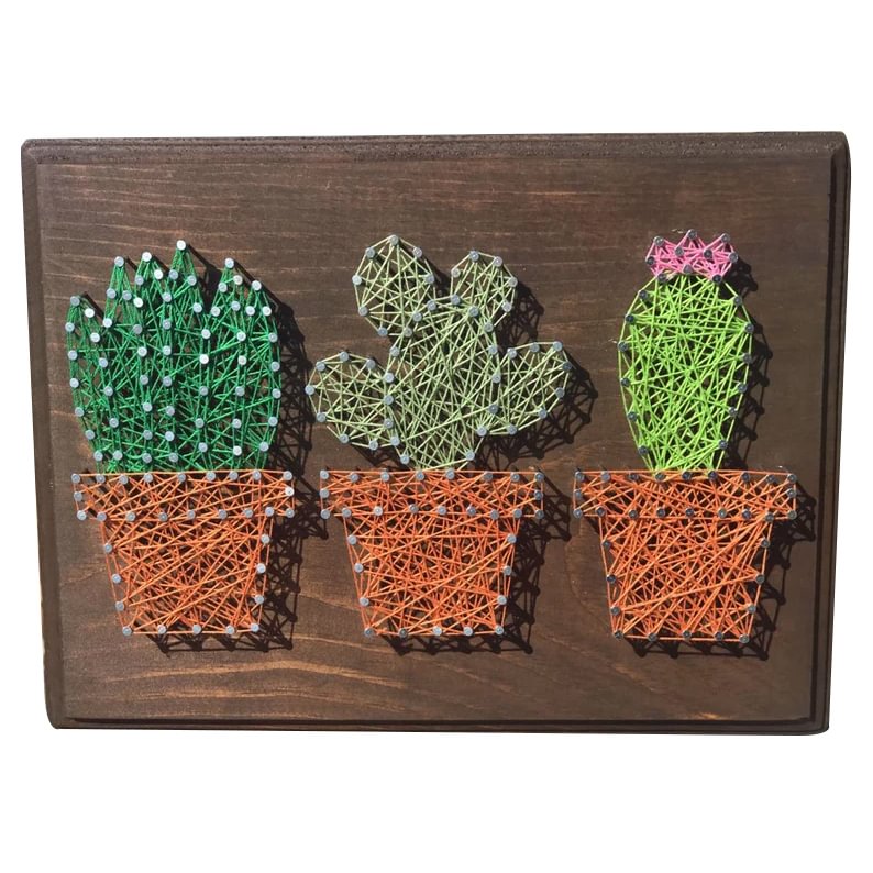 String Art - Cactus 5" x 5"-Ainnpuzzle