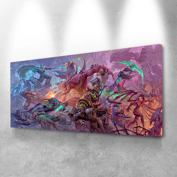 World of Warcraft battle Canvas Wall Art