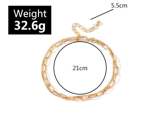 Personality Simple Full Diamond Metal Thick Chain Anklet