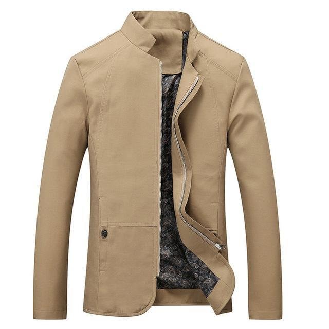 Men Slim Fit Trench Casual Coats Windbreaker Outerwear Jackets-Corachic