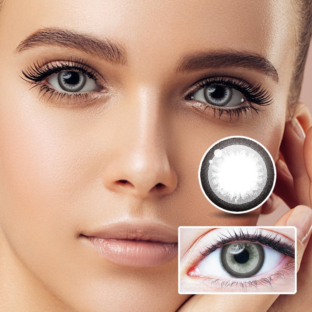 NEBULALENS Donalds Grey Yearly Prescription Colored Contact Lenses NEBULALENS