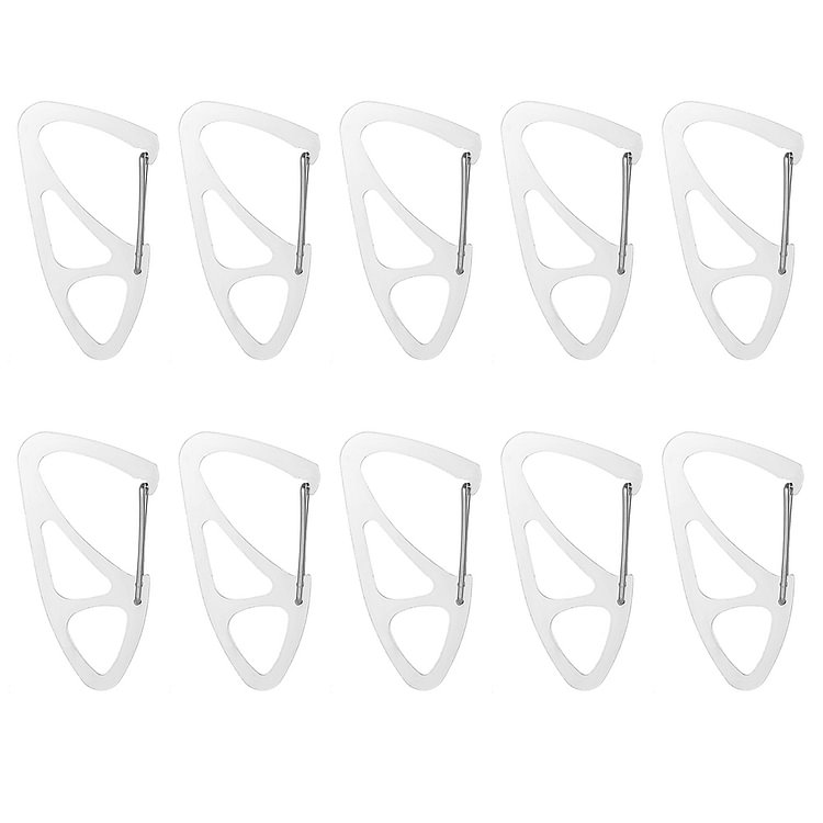 10pcs Stainless Steel Carabiner Keychain Waist Camping Hanging Belt Buckles