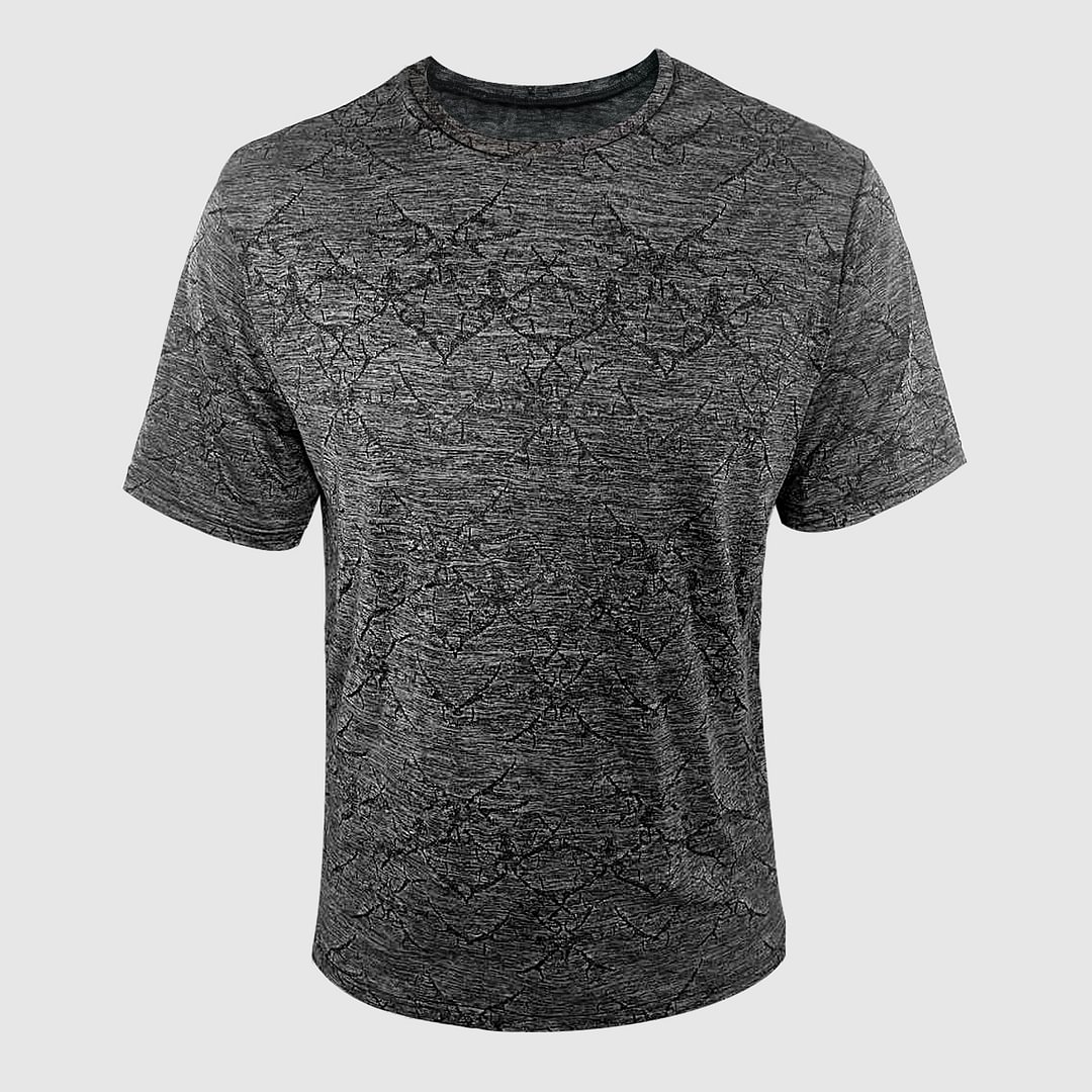 Tiboyz Round Neck Moisture Wicking Functional T-Shirt Grey