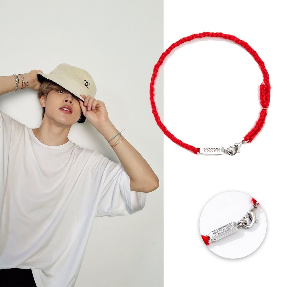 방탄소년단 JIMIN Red Braided Lucky Bracelet